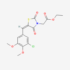 molecular formula C16H16ClNO6S B5124467 ethyl [5-(3-chloro-4,5-dimethoxybenzylidene)-2,4-dioxo-1,3-thiazolidin-3-yl]acetate 