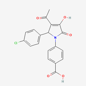 molecular formula C19H14ClNO5 B5124474 4-[3-acetyl-2-(4-chlorophenyl)-4-hydroxy-5-oxo-2,5-dihydro-1H-pyrrol-1-yl]benzoic acid 