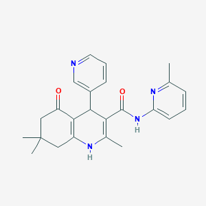 molecular formula C24H26N4O2 B5124476 2,7,7-trimethyl-N-(6-methyl-2-pyridinyl)-5-oxo-4-(3-pyridinyl)-1,4,5,6,7,8-hexahydro-3-quinolinecarboxamide 