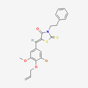 molecular formula C22H20BrNO3S2 B5124479 5-[4-(allyloxy)-3-bromo-5-methoxybenzylidene]-3-(2-phenylethyl)-2-thioxo-1,3-thiazolidin-4-one 