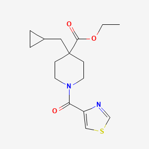 molecular formula C16H22N2O3S B5124487 ethyl 4-(cyclopropylmethyl)-1-(1,3-thiazol-4-ylcarbonyl)-4-piperidinecarboxylate 