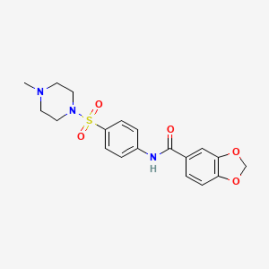 molecular formula C19H21N3O5S B5124495 N-{4-[(4-methyl-1-piperazinyl)sulfonyl]phenyl}-1,3-benzodioxole-5-carboxamide 