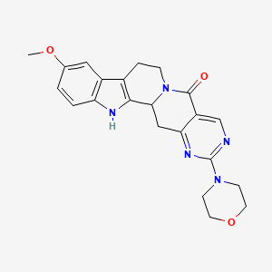 molecular formula C22H23N5O3 B5124522 10-methoxy-2-(4-morpholinyl)-8,13,13b,14-tetrahydroindolo[2,3-a]pyrimido[5,4-g]quinolizin-5(7H)-one 