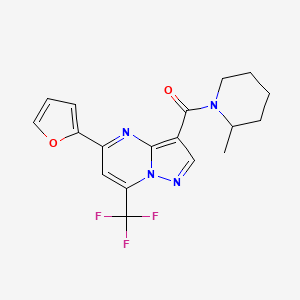 molecular formula C18H17F3N4O2 B5124544 5-(2-furyl)-3-[(2-methyl-1-piperidinyl)carbonyl]-7-(trifluoromethyl)pyrazolo[1,5-a]pyrimidine 