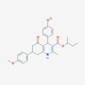 molecular formula C28H31NO5 B5124555 sec-butyl 4-(4-hydroxyphenyl)-7-(4-methoxyphenyl)-2-methyl-5-oxo-1,4,5,6,7,8-hexahydro-3-quinolinecarboxylate 