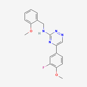 molecular formula C18H17FN4O2 B5124563 5-(3-fluoro-4-methoxyphenyl)-N-(2-methoxybenzyl)-1,2,4-triazin-3-amine 