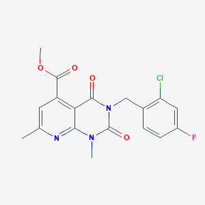 methyl 3-(2-chloro-4-fluorobenzyl)-1,7-dimethyl-2,4-dioxo-1,2,3,4-tetrahydropyrido[2,3-d]pyrimidine-5-carboxylate