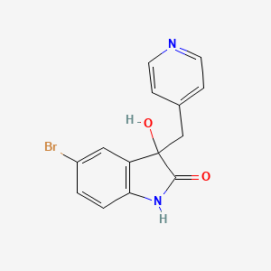 molecular formula C14H11BrN2O2 B5124593 5-bromo-3-hydroxy-3-(4-pyridinylmethyl)-1,3-dihydro-2H-indol-2-one 