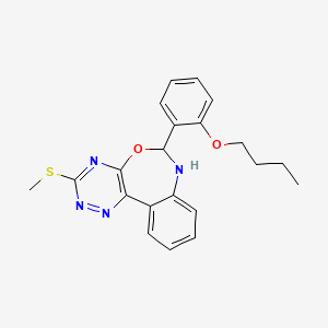 molecular formula C21H22N4O2S B5124625 6-(2-butoxyphenyl)-3-(methylthio)-6,7-dihydro[1,2,4]triazino[5,6-d][3,1]benzoxazepine 