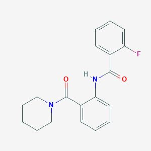 molecular formula C19H19FN2O2 B5124688 2-fluoro-N-[2-(1-piperidinylcarbonyl)phenyl]benzamide 
