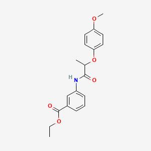 molecular formula C19H21NO5 B5124726 ethyl 3-{[2-(4-methoxyphenoxy)propanoyl]amino}benzoate 