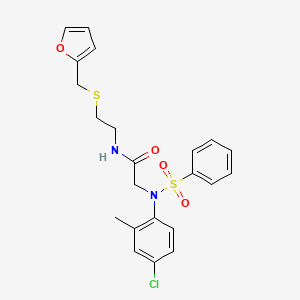 molecular formula C22H23ClN2O4S2 B5124796 N~2~-(4-chloro-2-methylphenyl)-N~1~-{2-[(2-furylmethyl)thio]ethyl}-N~2~-(phenylsulfonyl)glycinamide 
