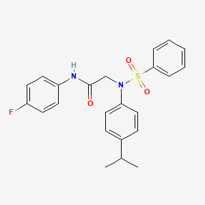 molecular formula C23H23FN2O3S B5124803 N~1~-(4-fluorophenyl)-N~2~-(4-isopropylphenyl)-N~2~-(phenylsulfonyl)glycinamide 