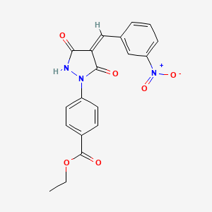 molecular formula C19H15N3O6 B5124827 ethyl 4-[4-(3-nitrobenzylidene)-3,5-dioxo-1-pyrazolidinyl]benzoate 