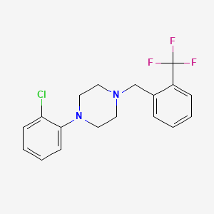 molecular formula C18H18ClF3N2 B5124837 1-(2-chlorophenyl)-4-[2-(trifluoromethyl)benzyl]piperazine 