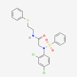 molecular formula C22H20Cl2N2O3S2 B5124840 N~2~-(2,4-dichlorophenyl)-N~2~-(phenylsulfonyl)-N~1~-[2-(phenylthio)ethyl]glycinamide 