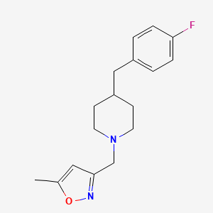 molecular formula C17H21FN2O B5124861 4-(4-fluorobenzyl)-1-[(5-methyl-3-isoxazolyl)methyl]piperidine trifluoroacetate 