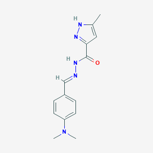 molecular formula C14H17N5O B512489 N'-[4-(dimethylamino)benzylidene]-5-methyl-1H-pyrazole-3-carbohydrazide CAS No. 293323-98-5