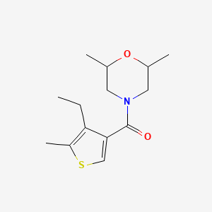 molecular formula C14H21NO2S B5124898 4-[(4-ethyl-5-methyl-3-thienyl)carbonyl]-2,6-dimethylmorpholine 