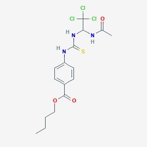 molecular formula C16H20Cl3N3O3S B5124945 butyl 4-[({[1-(acetylamino)-2,2,2-trichloroethyl]amino}carbonothioyl)amino]benzoate CAS No. 314749-97-8