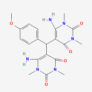 molecular formula C20H24N6O5 B5124953 5,5'-[(4-methoxyphenyl)methylene]bis(6-amino-1,3-dimethyl-2,4(1H,3H)-pyrimidinedione) 