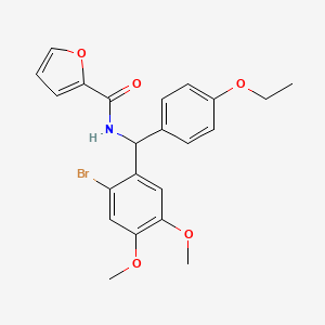molecular formula C22H22BrNO5 B5124957 N-[(2-bromo-4,5-dimethoxyphenyl)(4-ethoxyphenyl)methyl]-2-furamide 