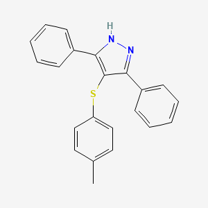 molecular formula C22H18N2S B5124998 4-[(4-methylphenyl)thio]-3,5-diphenyl-1H-pyrazole 