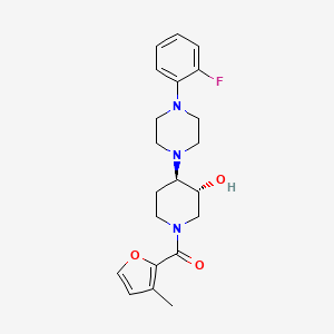 molecular formula C21H26FN3O3 B5125001 (3R*,4R*)-4-[4-(2-fluorophenyl)-1-piperazinyl]-1-(3-methyl-2-furoyl)-3-piperidinol 