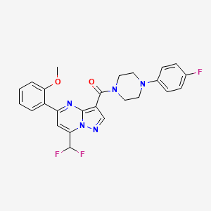 molecular formula C25H22F3N5O2 B5125011 7-(difluoromethyl)-3-{[4-(4-fluorophenyl)-1-piperazinyl]carbonyl}-5-(2-methoxyphenyl)pyrazolo[1,5-a]pyrimidine 