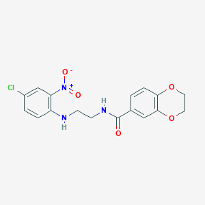 molecular formula C17H16ClN3O5 B5125030 N-{2-[(4-chloro-2-nitrophenyl)amino]ethyl}-2,3-dihydro-1,4-benzodioxine-6-carboxamide 