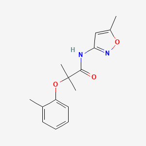 molecular formula C15H18N2O3 B5125047 2-methyl-N-(5-methyl-3-isoxazolyl)-2-(2-methylphenoxy)propanamide 