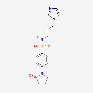 molecular formula C16H20N4O3S B5125081 N-[3-(1H-imidazol-1-yl)propyl]-4-(2-oxo-1-pyrrolidinyl)benzenesulfonamide 