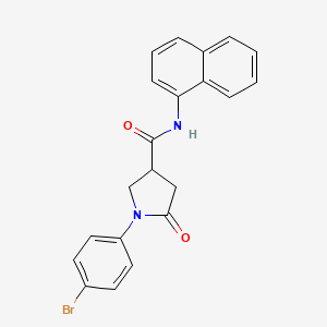 molecular formula C21H17BrN2O2 B5125102 1-(4-bromophenyl)-N-1-naphthyl-5-oxo-3-pyrrolidinecarboxamide 