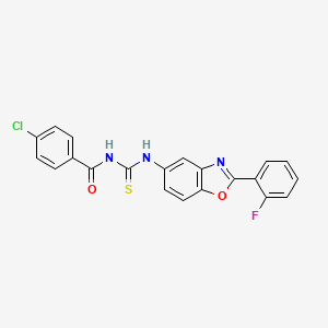 molecular formula C21H13ClFN3O2S B5125110 4-chloro-N-({[2-(2-fluorophenyl)-1,3-benzoxazol-5-yl]amino}carbonothioyl)benzamide 