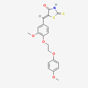 molecular formula C20H19NO5S2 B5125115 5-{3-methoxy-4-[2-(4-methoxyphenoxy)ethoxy]benzylidene}-2-thioxo-1,3-thiazolidin-4-one 
