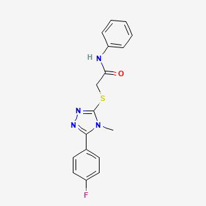 molecular formula C17H15FN4OS B5125165 2-{[5-(4-fluorophenyl)-4-methyl-4H-1,2,4-triazol-3-yl]thio}-N-phenylacetamide 