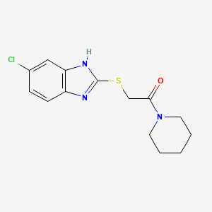 molecular formula C14H16ClN3OS B5125166 6-chloro-2-{[2-oxo-2-(1-piperidinyl)ethyl]thio}-1H-benzimidazole 