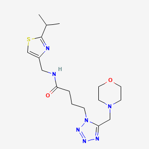 molecular formula C17H27N7O2S B5125190 N-[(2-isopropyl-1,3-thiazol-4-yl)methyl]-4-[5-(4-morpholinylmethyl)-1H-tetrazol-1-yl]butanamide 