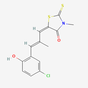 molecular formula C14H12ClNO2S2 B5125198 5-[3-(5-chloro-2-hydroxyphenyl)-2-methyl-2-propen-1-ylidene]-3-methyl-2-thioxo-1,3-thiazolidin-4-one 