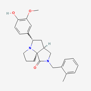 molecular formula C24H28N2O3 B5125201 (3aS*,5S*,9aS*)-5-(4-hydroxy-3-methoxyphenyl)-2-(2-methylbenzyl)hexahydro-7H-pyrrolo[3,4-g]pyrrolizin-1(2H)-one 