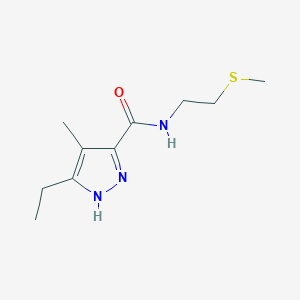 molecular formula C10H17N3OS B5125212 3-ethyl-4-methyl-N-[2-(methylthio)ethyl]-1H-pyrazole-5-carboxamide 