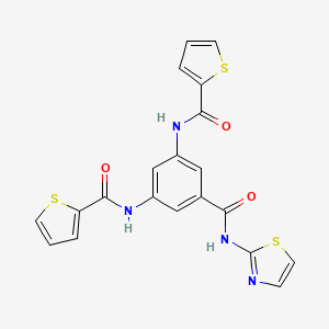 molecular formula C20H14N4O3S3 B5125251 N,N'-{5-[(1,3-thiazol-2-ylamino)carbonyl]-1,3-phenylene}di(2-thiophenecarboxamide) 