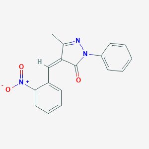 molecular formula C17H13N3O3 B512526 4-{2-nitrobenzylidene}-5-methyl-2-phenyl-2,4-dihydro-3H-pyrazol-3-one CAS No. 171514-66-2