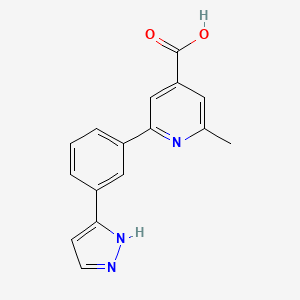2-methyl-6-[3-(1H-pyrazol-3-yl)phenyl]isonicotinic acid