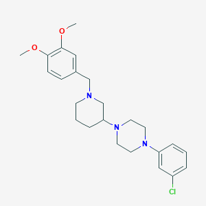 molecular formula C24H32ClN3O2 B5125277 1-(3-chlorophenyl)-4-[1-(3,4-dimethoxybenzyl)-3-piperidinyl]piperazine 