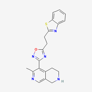 5-{5-[2-(1,3-benzothiazol-2-yl)ethyl]-1,2,4-oxadiazol-3-yl}-6-methyl-1,2,3,4-tetrahydro-2,7-naphthyridine trifluoroacetate