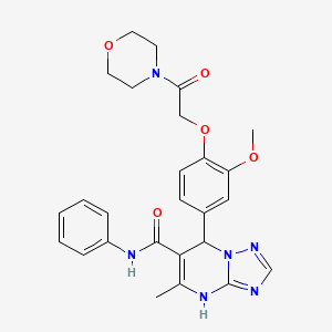 molecular formula C26H28N6O5 B5125293 7-{3-methoxy-4-[2-(4-morpholinyl)-2-oxoethoxy]phenyl}-5-methyl-N-phenyl-4,7-dihydro[1,2,4]triazolo[1,5-a]pyrimidine-6-carboxamide 