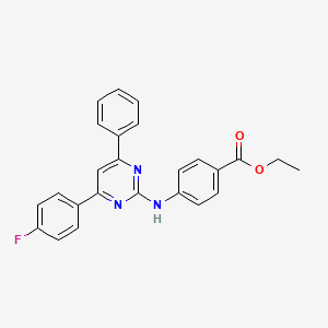 molecular formula C25H20FN3O2 B5125313 ethyl 4-{[4-(4-fluorophenyl)-6-phenyl-2-pyrimidinyl]amino}benzoate 