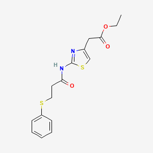 molecular formula C16H18N2O3S2 B5125329 ethyl (2-{[3-(phenylthio)propanoyl]amino}-1,3-thiazol-4-yl)acetate 