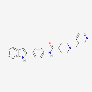 molecular formula C26H26N4O B5125340 N-[4-(1H-indol-2-yl)phenyl]-1-(3-pyridinylmethyl)-4-piperidinecarboxamide 